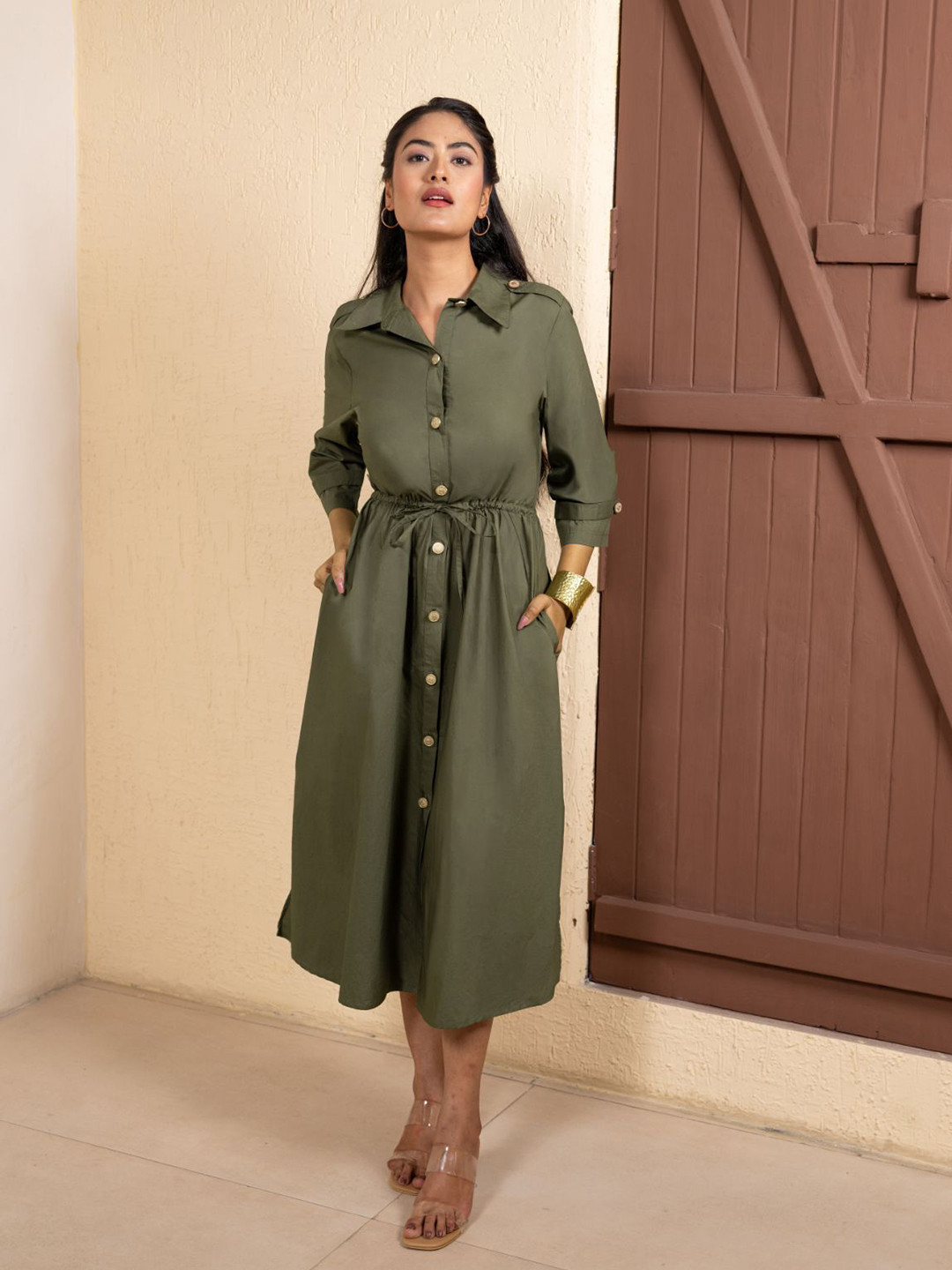 PRIDEWEAR Women Midi Shirt Dress