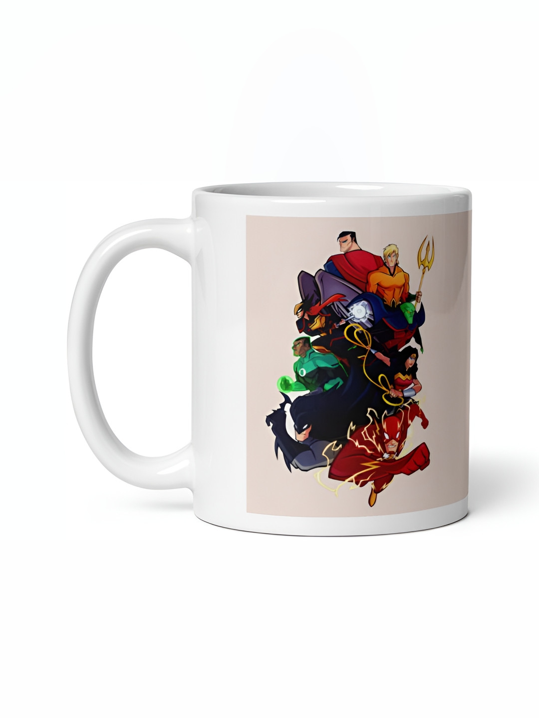 Mr UVD White & Beige Superman Printed Ceramic Glossy Mug - 350 ml