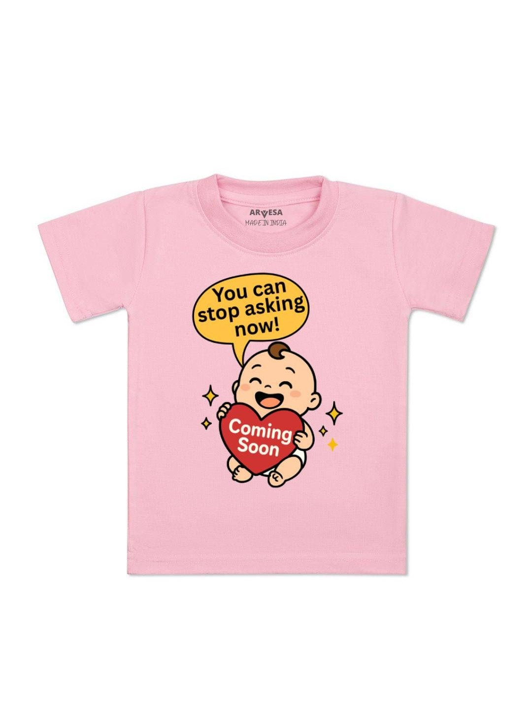 Arvesa Pregnancy Announcement Kids Printed Round Neck Tshirt