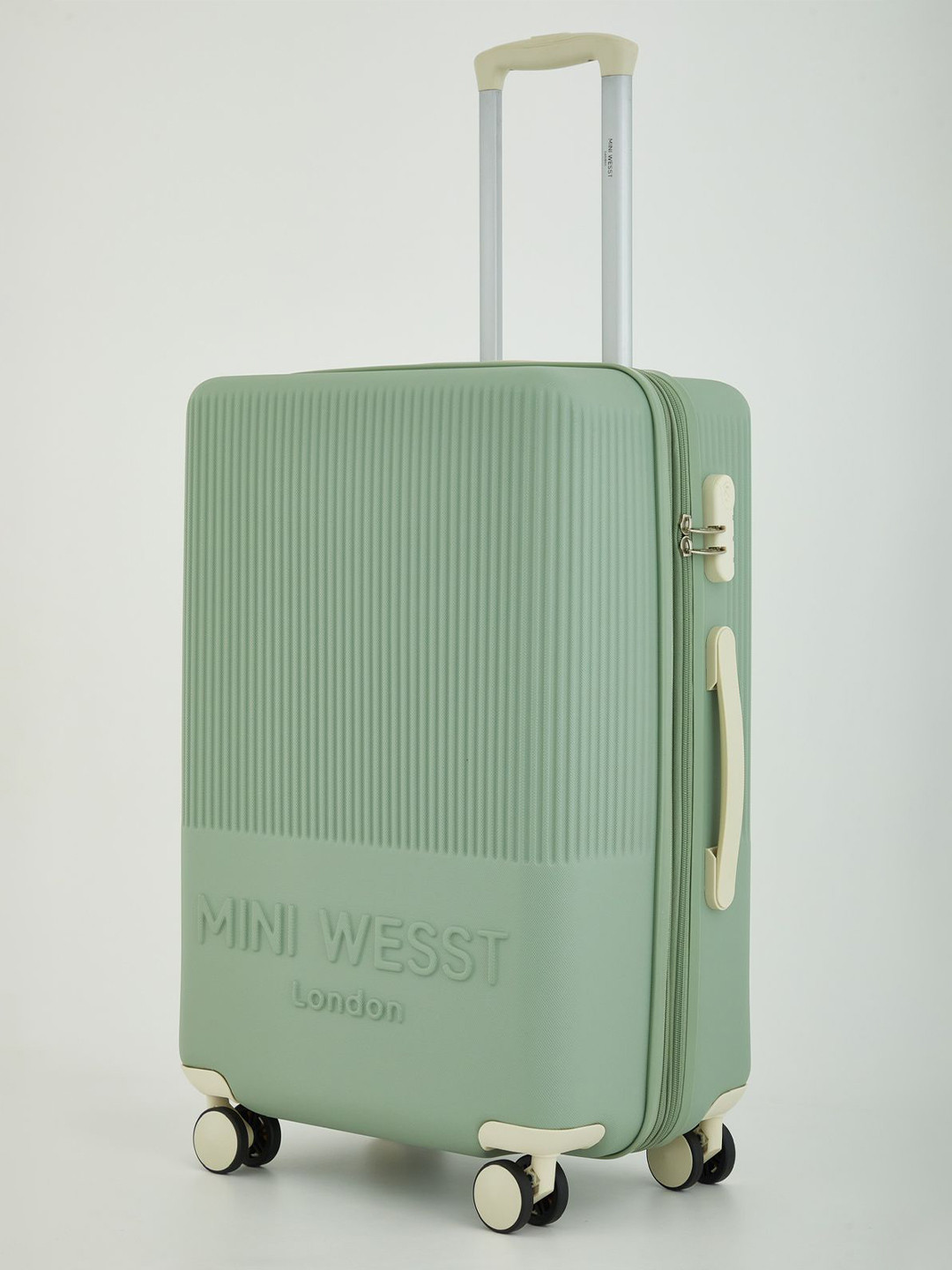 MINI WESST Carry On Textured Hard Sided Cabin Trolley Bag