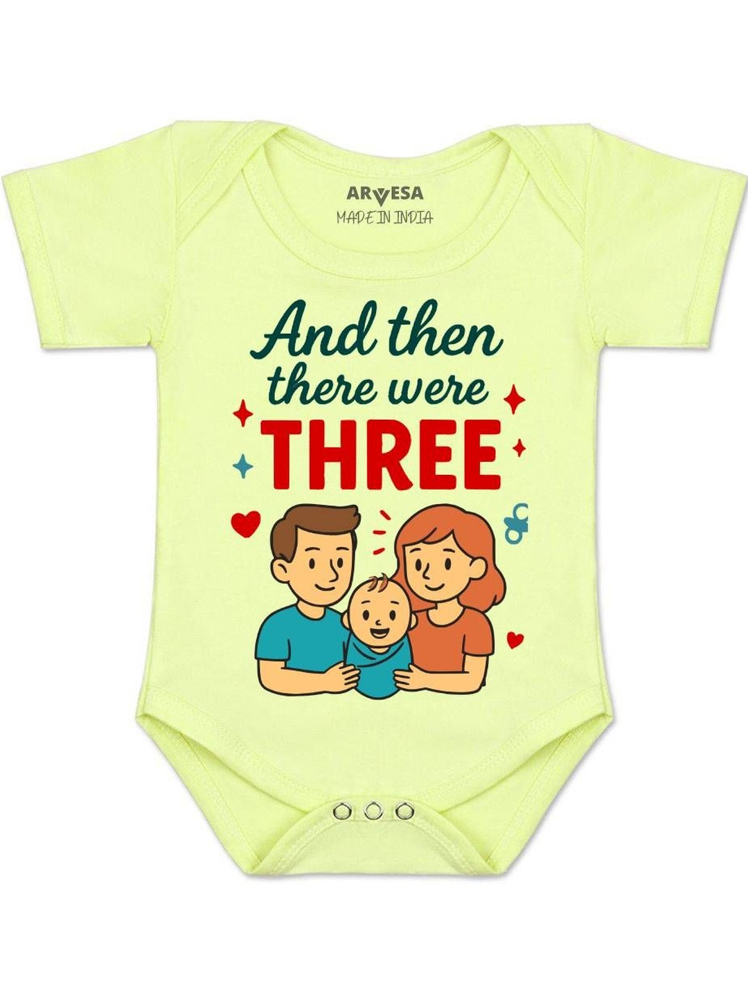 Arvesa Kids And Then There Were Three Printed Romper