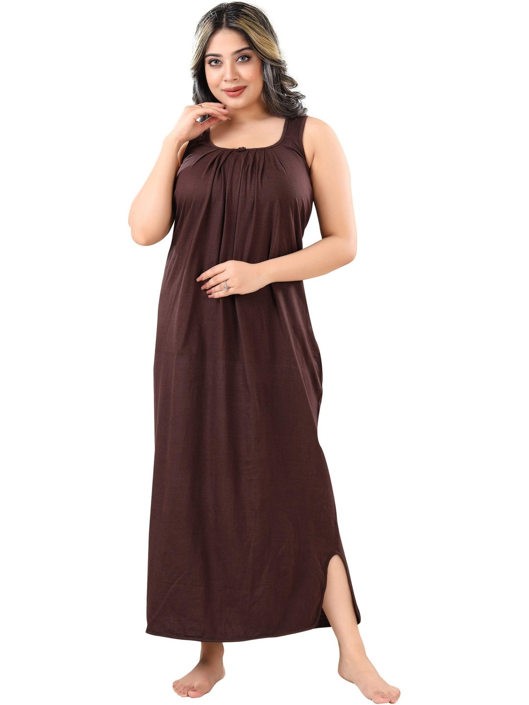 Zairra Cotton Blend Maxi Nightdress