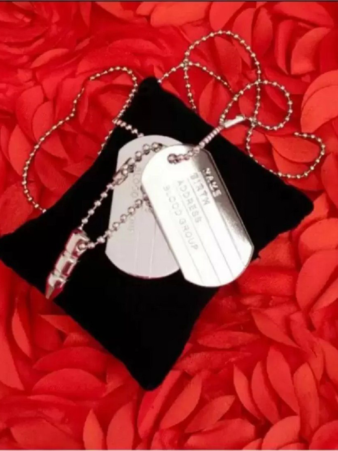 Uvp Unisex Silver-Plated Dog Tag Pendant With Chain