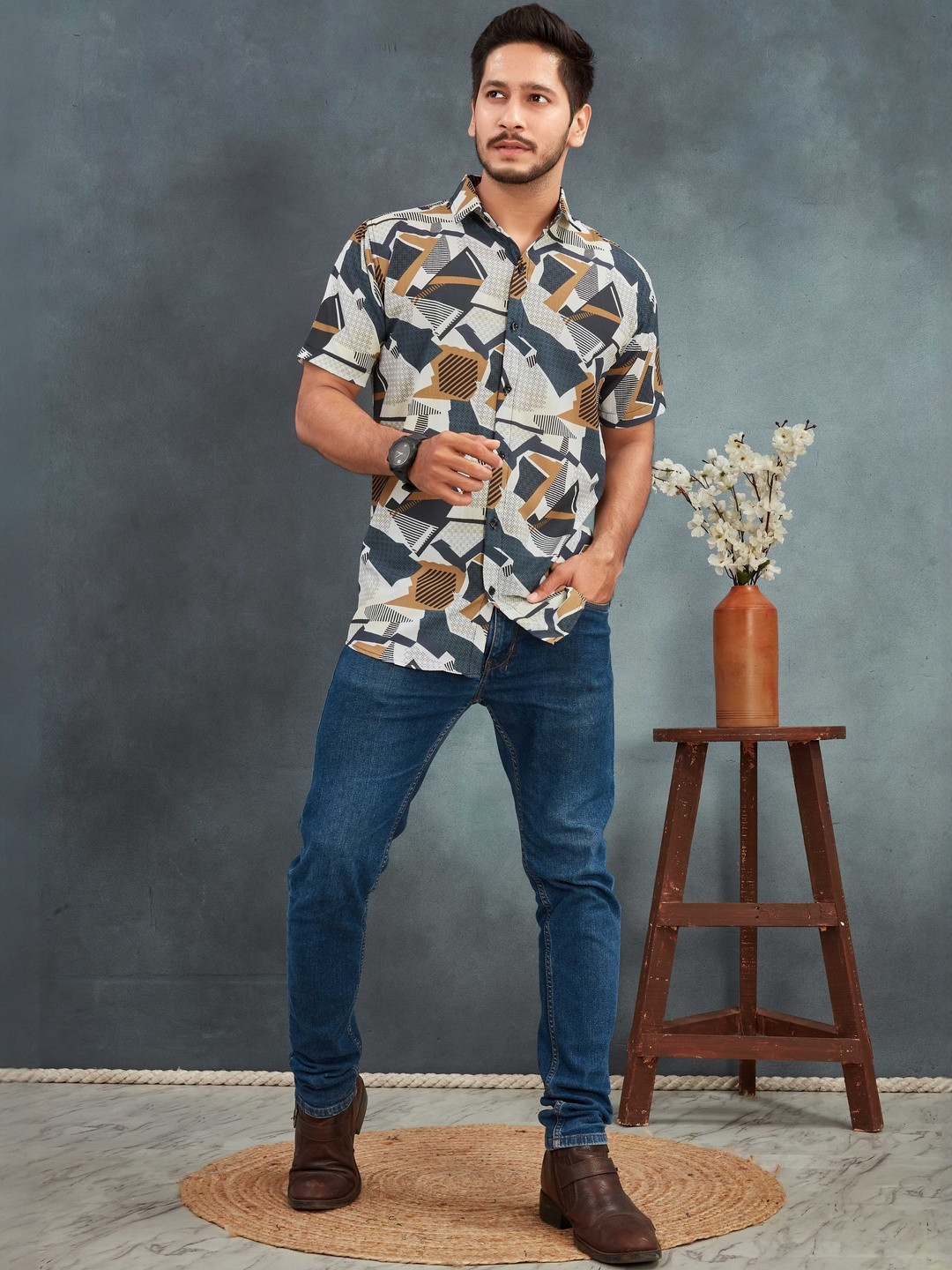 Moda Rapido Men Digital Print Casual Shirt