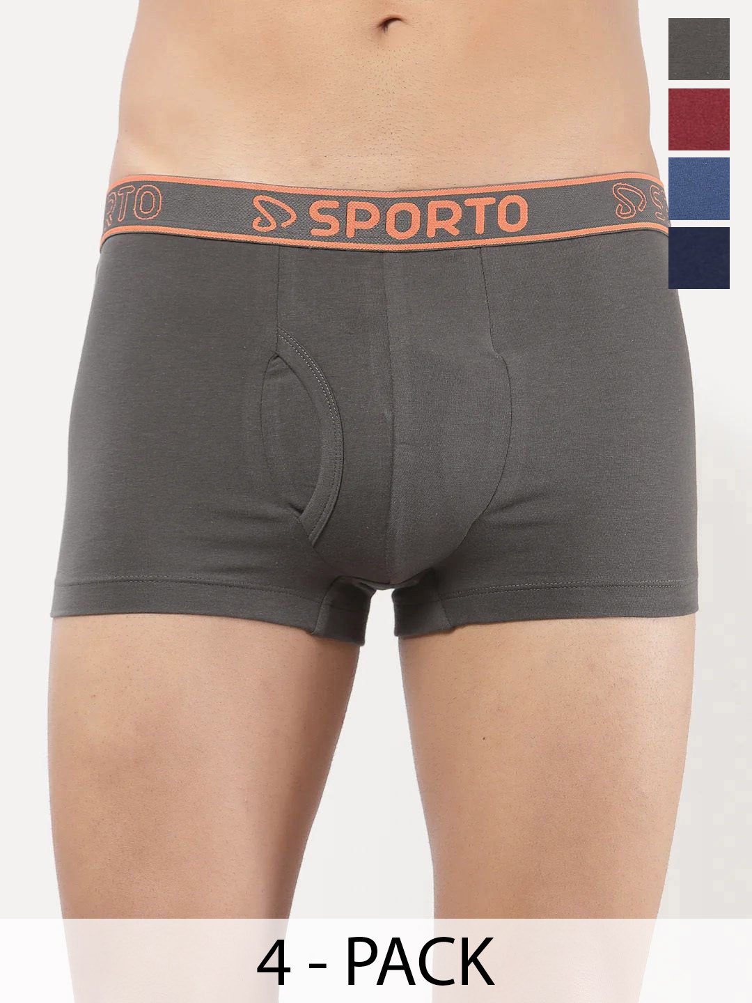 Sporto by Macho Pack Of 4 Super Low -Rise Trunk