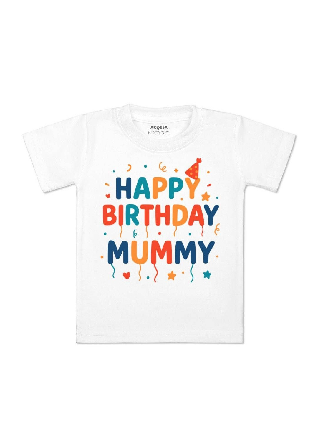 Happy Birthday Mummy Printed Kids Tshirt