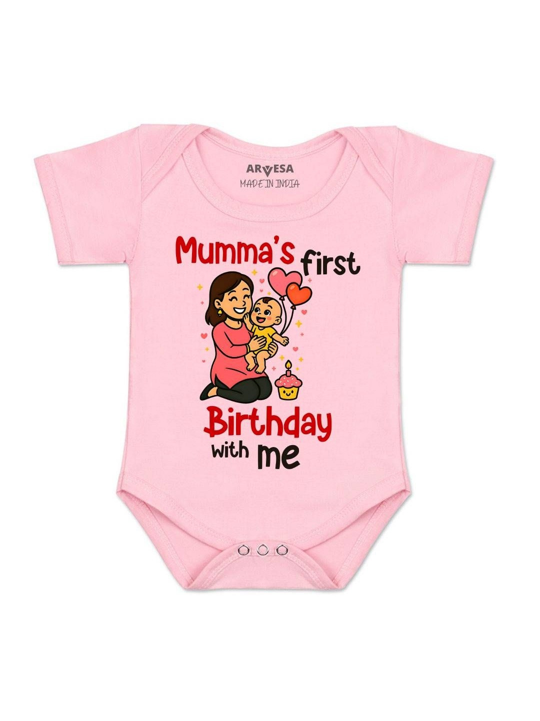 Mumma First Birthday With Me Printed Romper