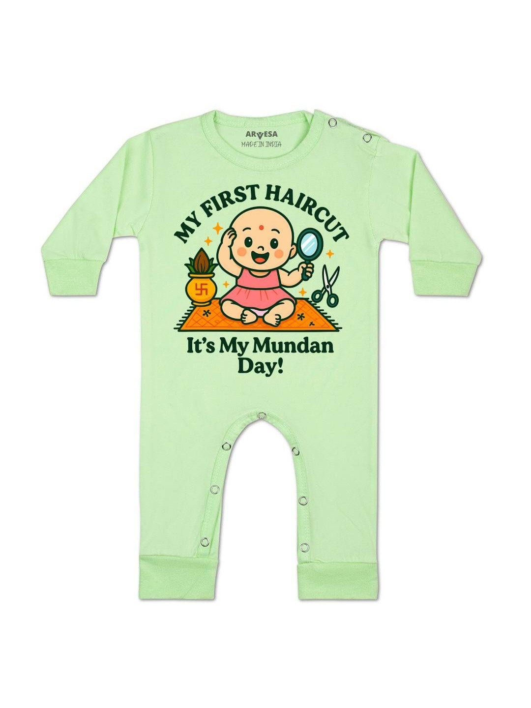 My First Haircut Printed Baby Rompers