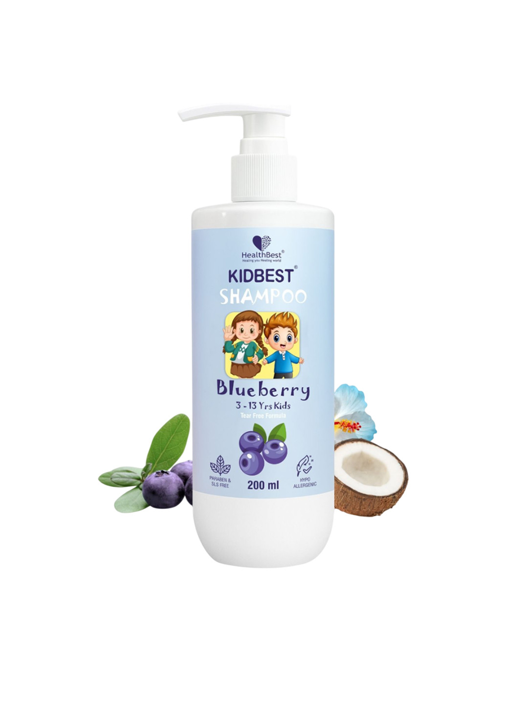 HealthBest Kidbest Blueberry Tear Free Shampoo - 200 ml