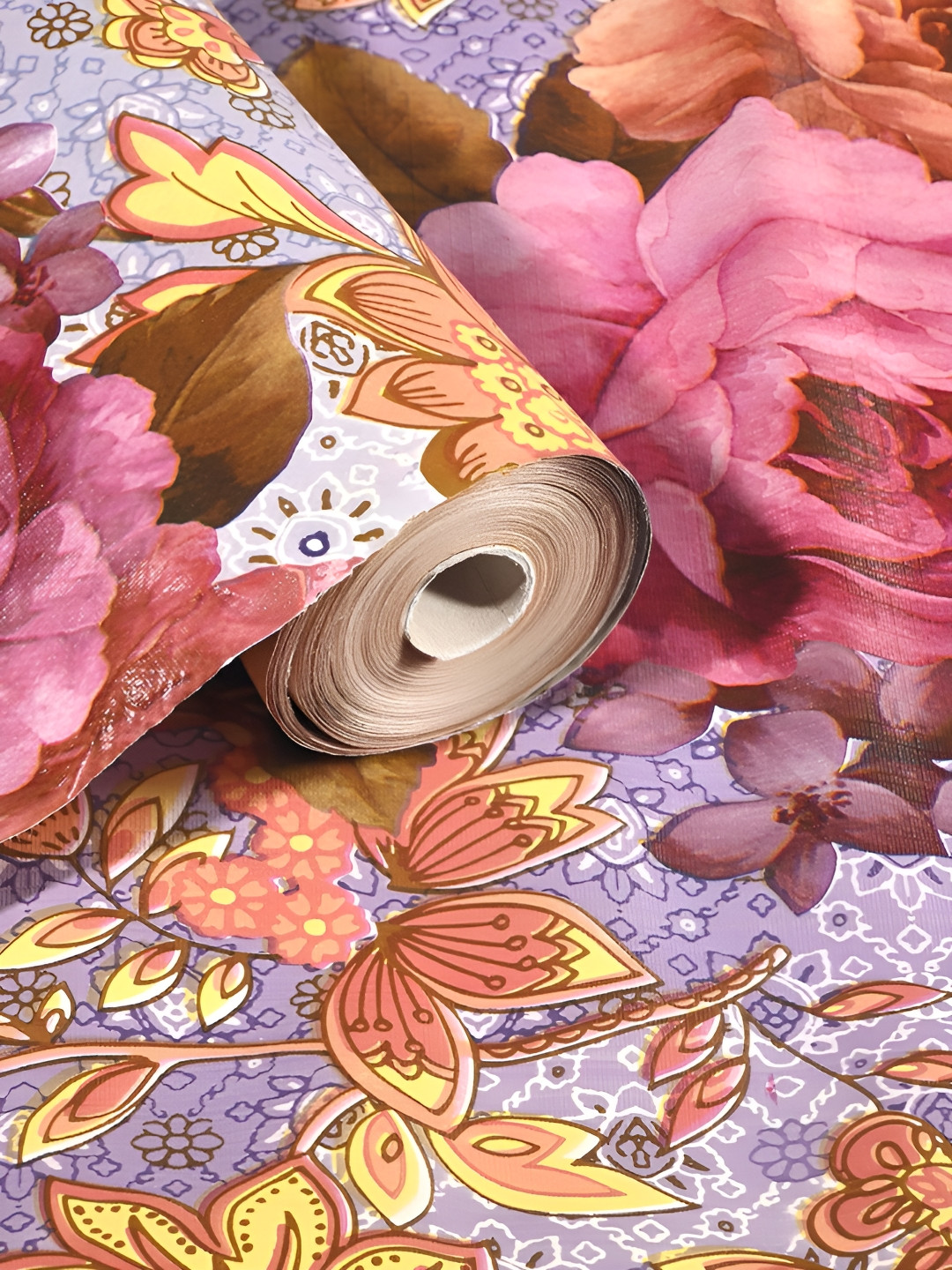Aura Blue And Pink Printed Shelf Liner