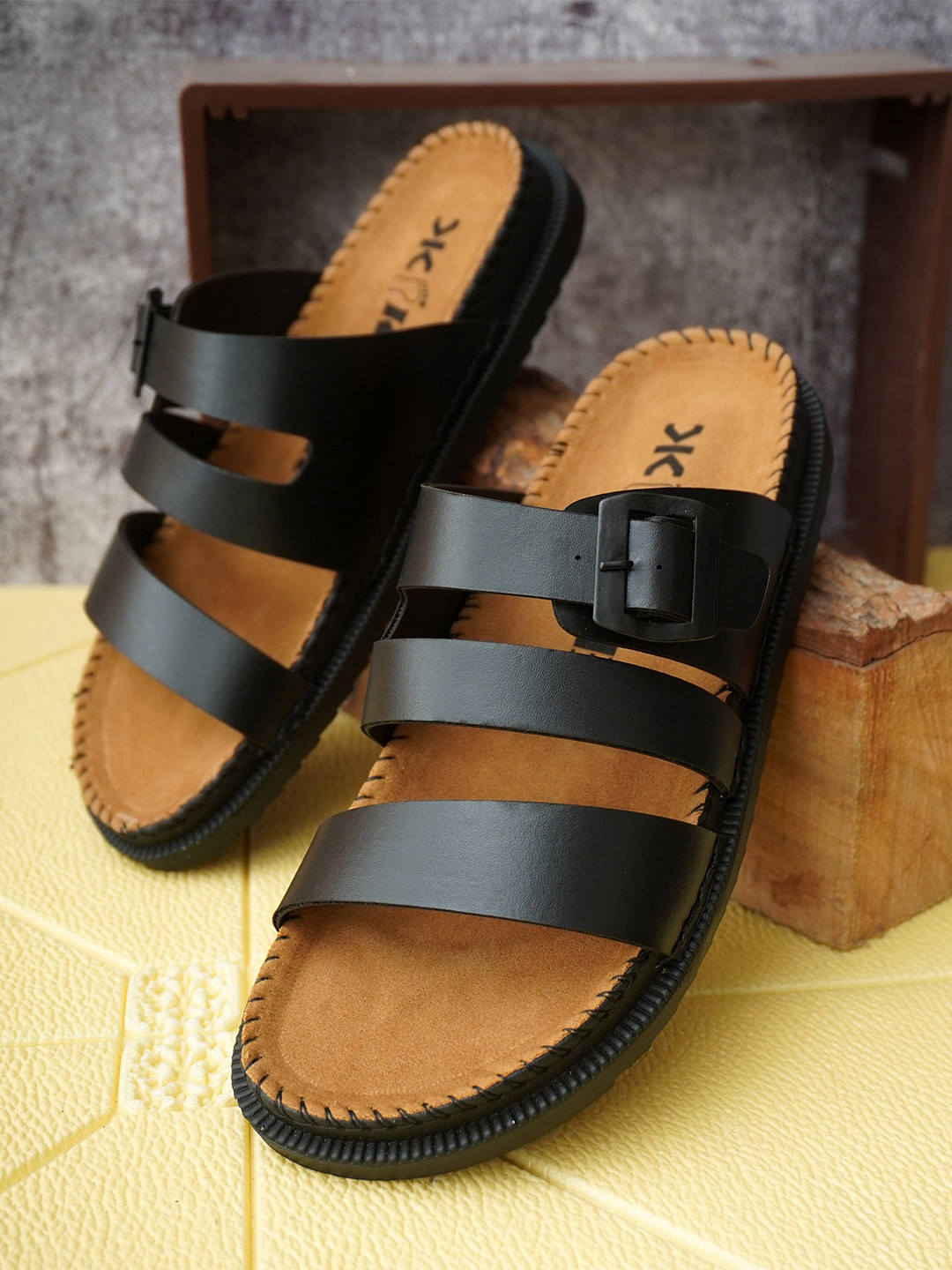 Killer Men Buckle Leather Comfort Sandals