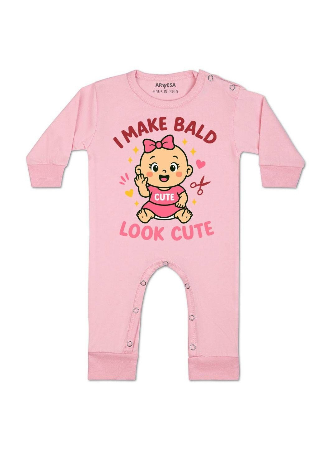 I Make Bald Look Cute Printed Baby Rompers