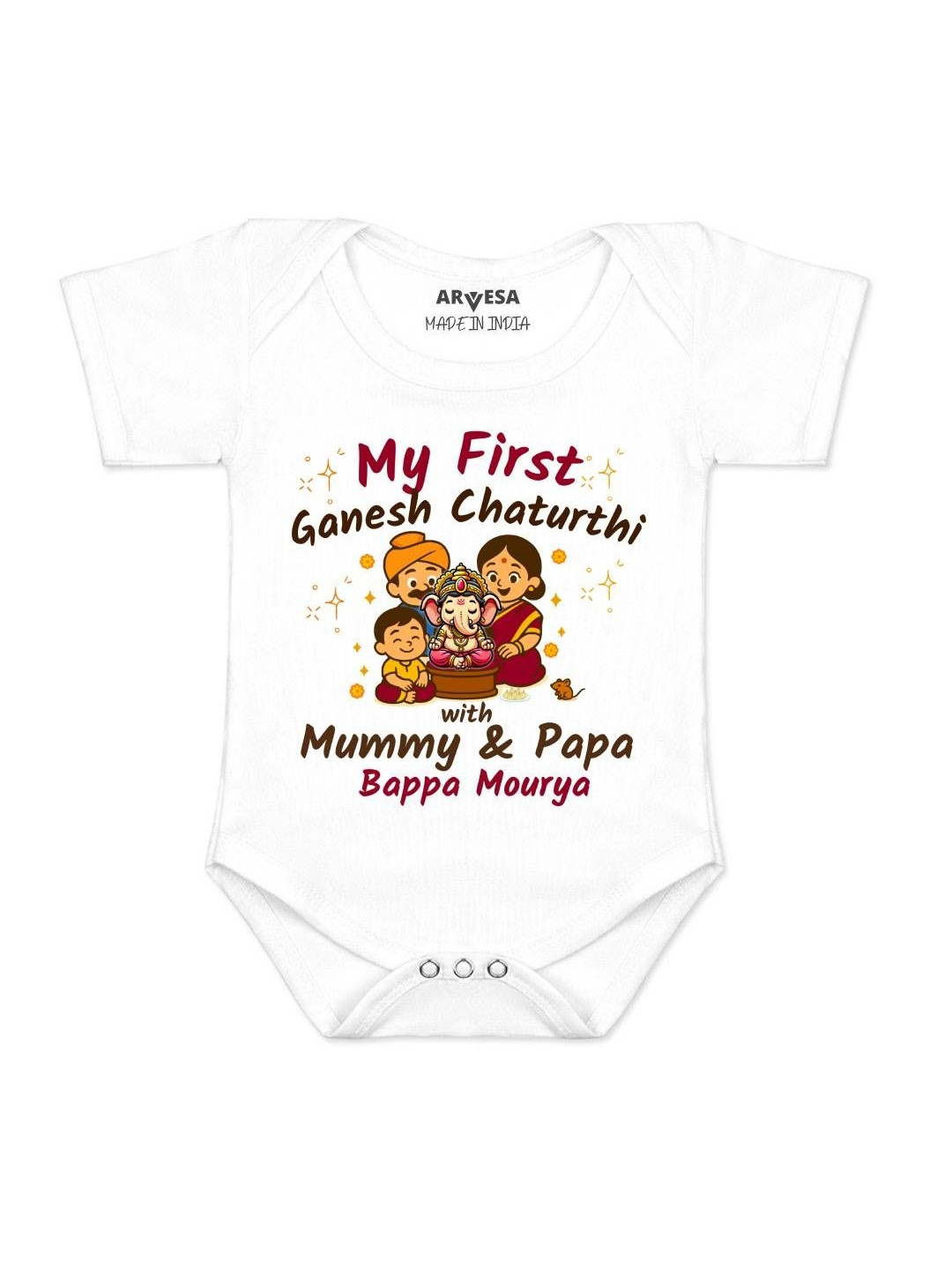 Arvesa Kids My First Ganesh Chaturthi Printed Romper