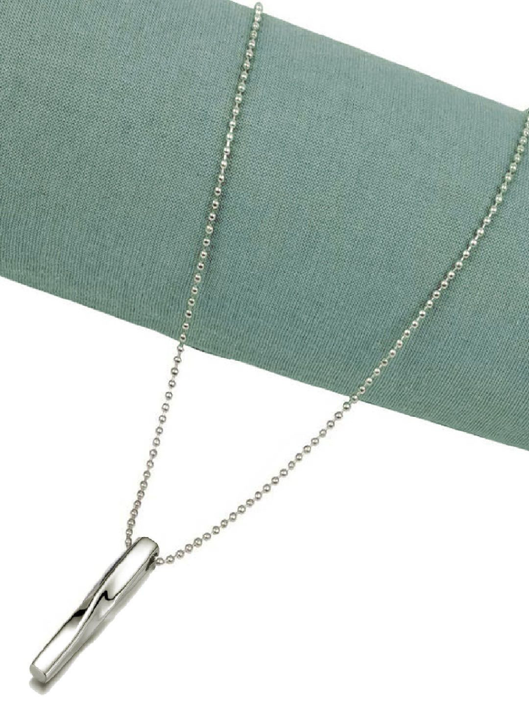 DELSEY Unisex Silver-Plated Bar Shaped Pendant