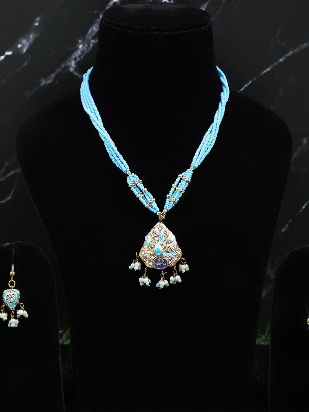 Exotic India Beaded Necklace Jewellery Set