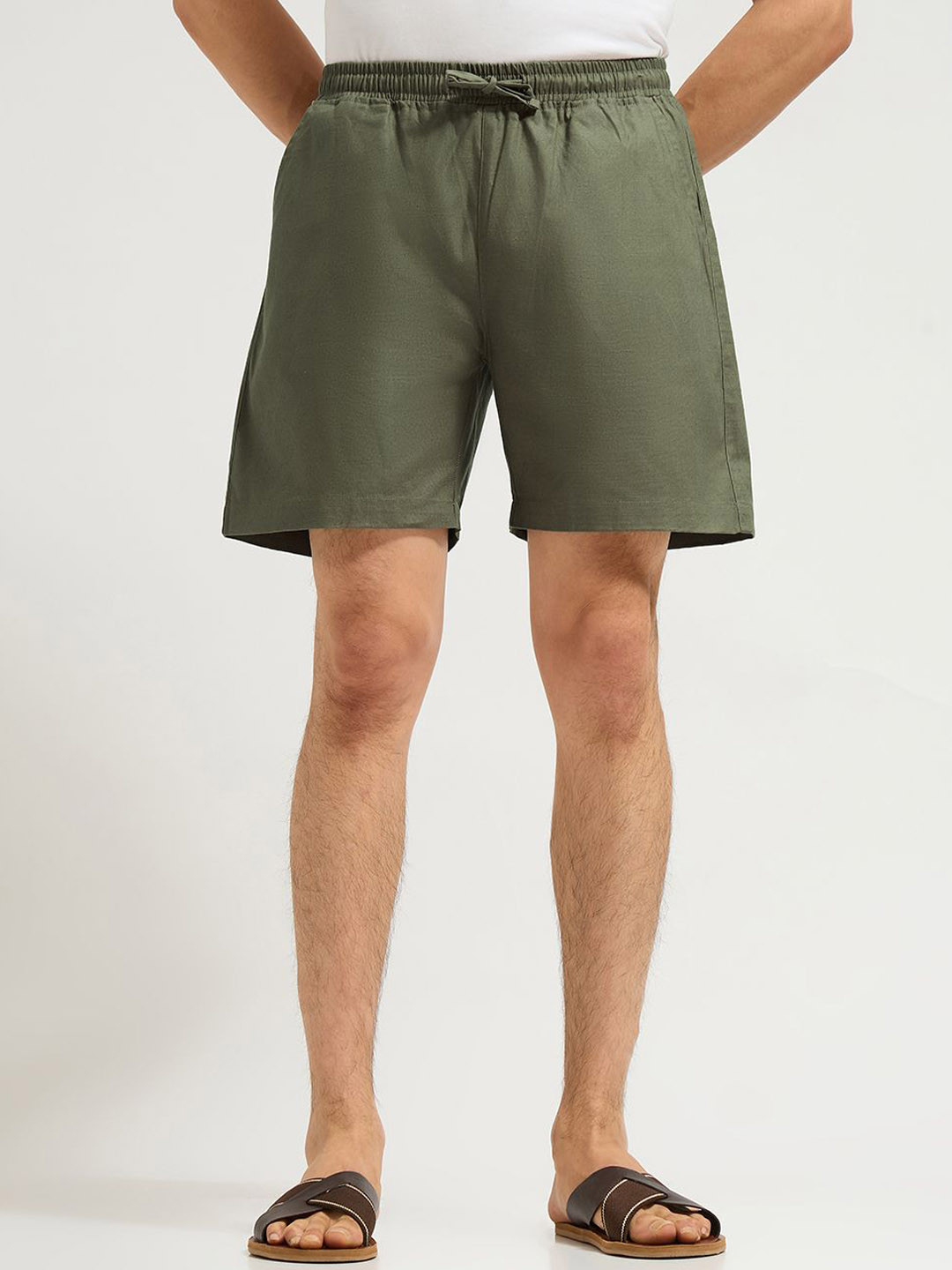 MISCHIEF MONKEY Men Relaxed Fit Linen Shorts