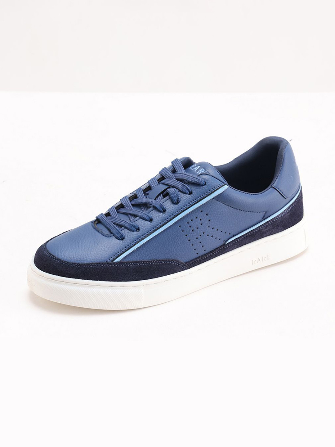 RARE RABBIT Men Textured Laser Cuts Sneakers