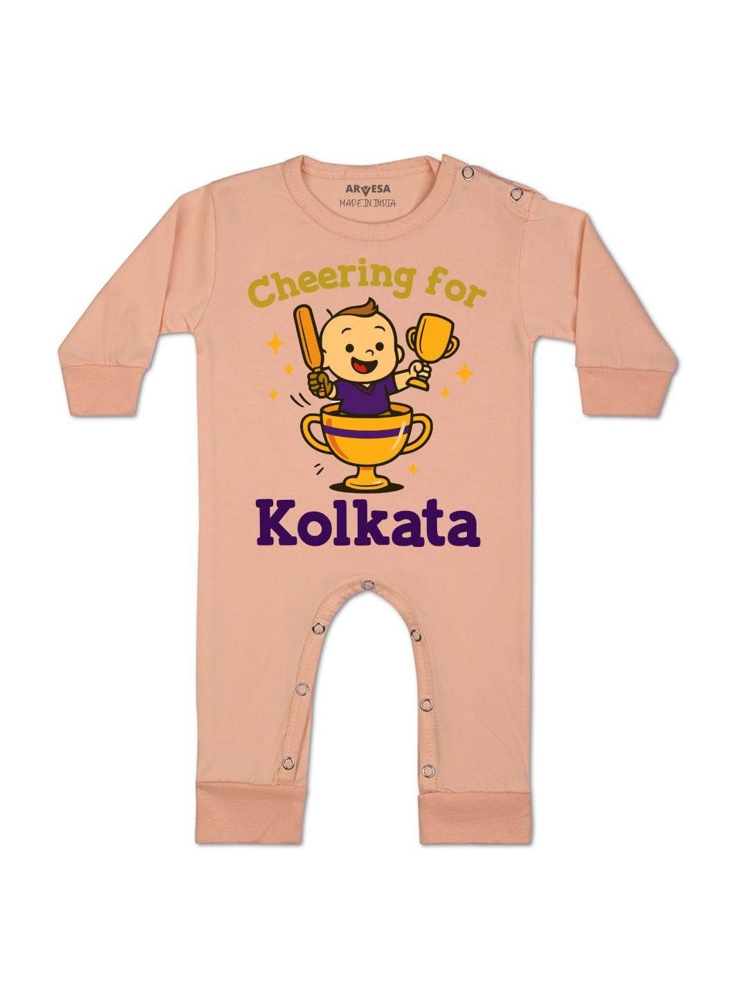 Arvesa Kids Cheering For Kolkata Printed Rompers
