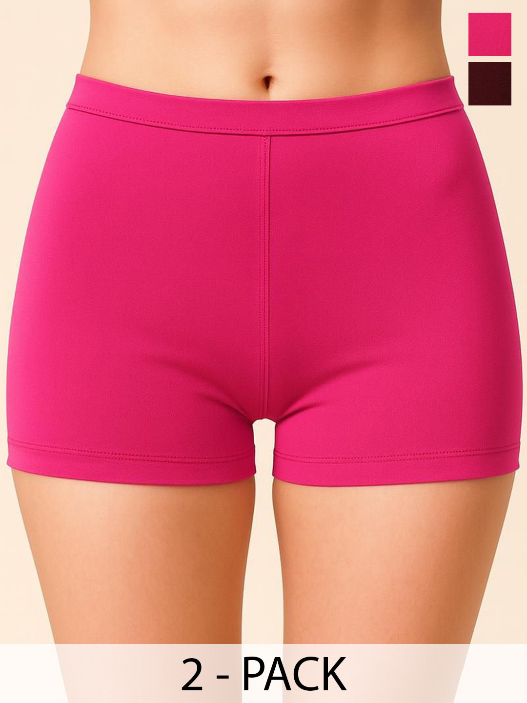 Apraa & Parma Pack of 2 Women Slim Fit Cycling Cotton Sports Shorts