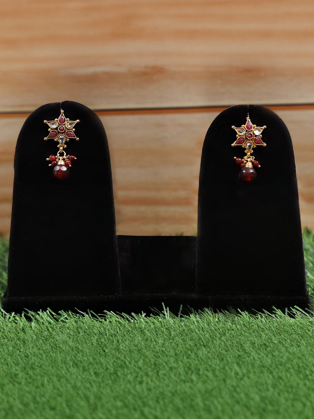 Exotic India Women Star Shaped Ethnic Drop Earrings