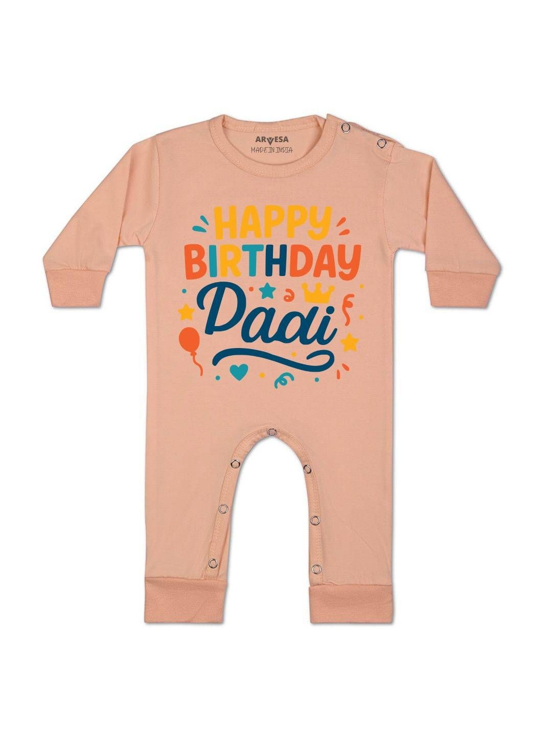 Happy Birthday Dadi Printed Baby Rompers