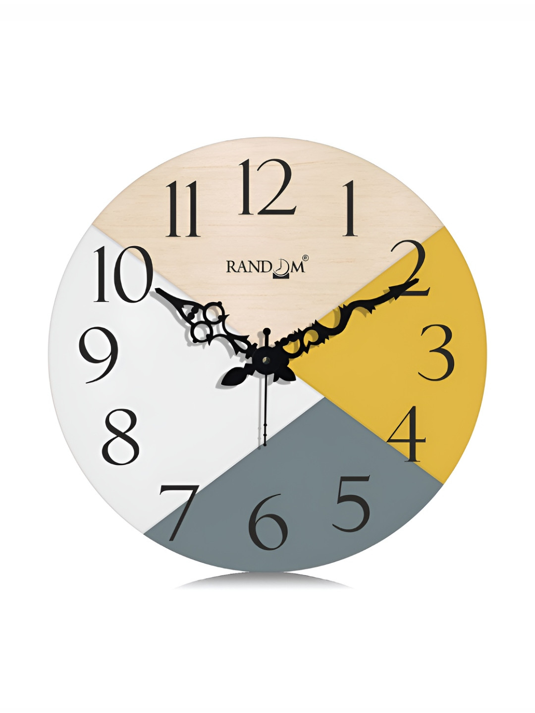 RANDOM Geometric Dial Silent Non-Ticking Quartz Movement Round Vinyl Modern Wall Clock