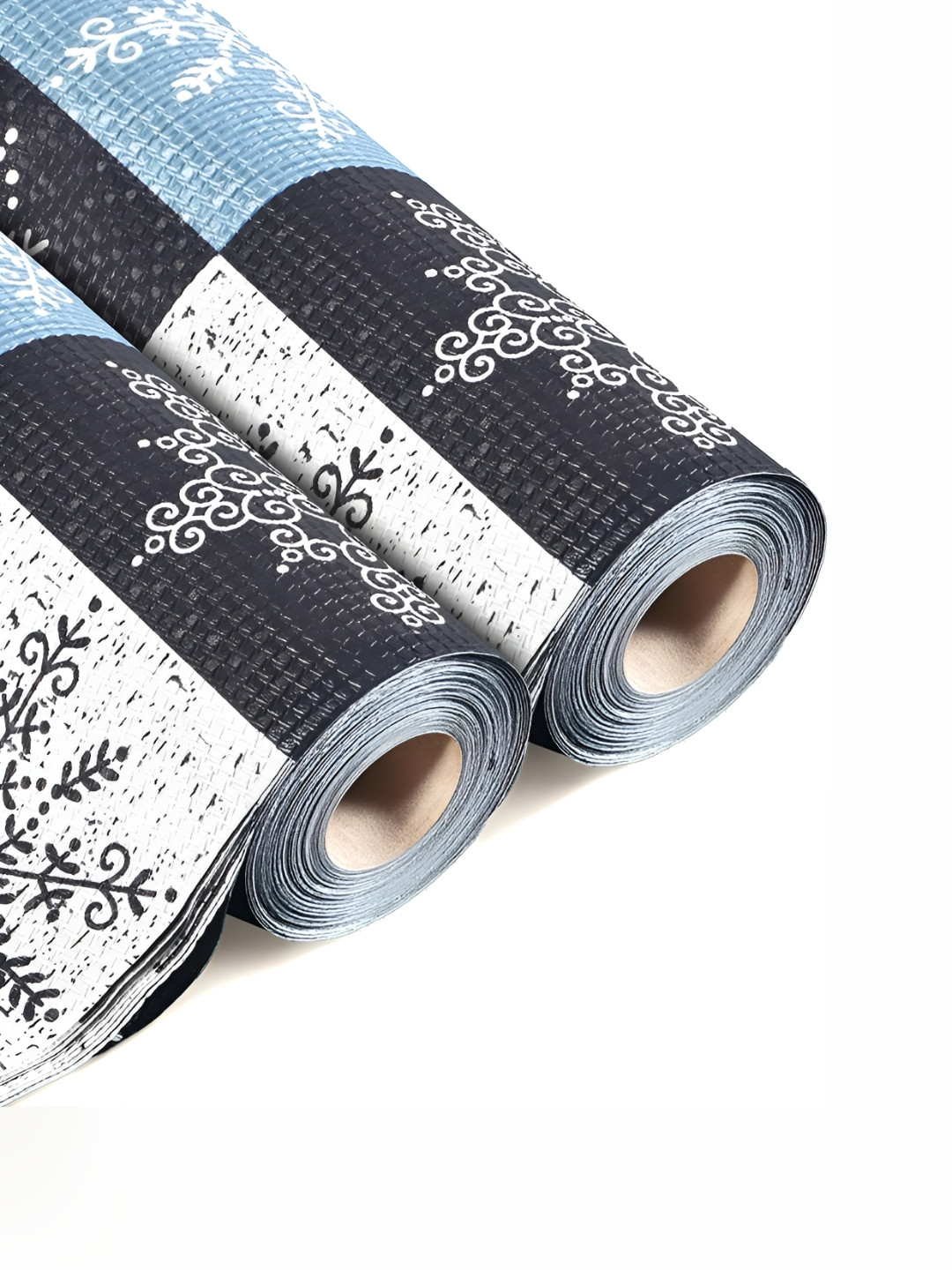 Aura 2 Pieces White And Black Printed Shelf Liners