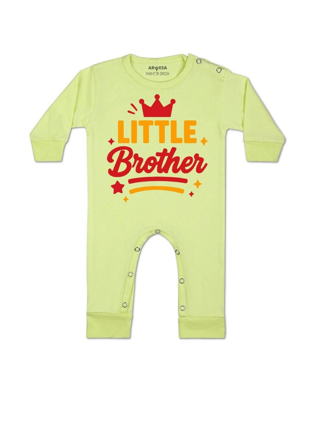 Arvesa Kids  Little Brother Printed Envelope Neck Short Sleeves Romper