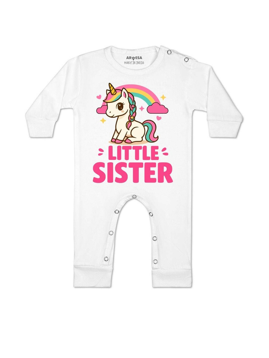 Little Sister Printed Baby Rompers