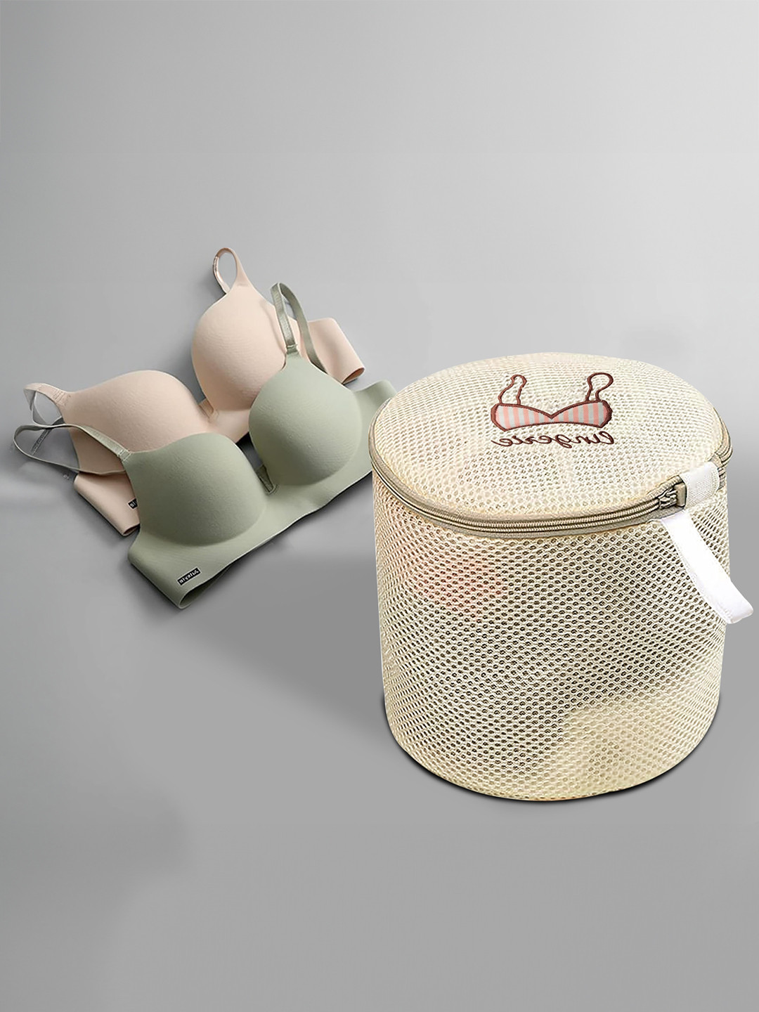 Stylista Set Of 4 Cylindrical Mesh Lingerie Washing Bag With Zipper