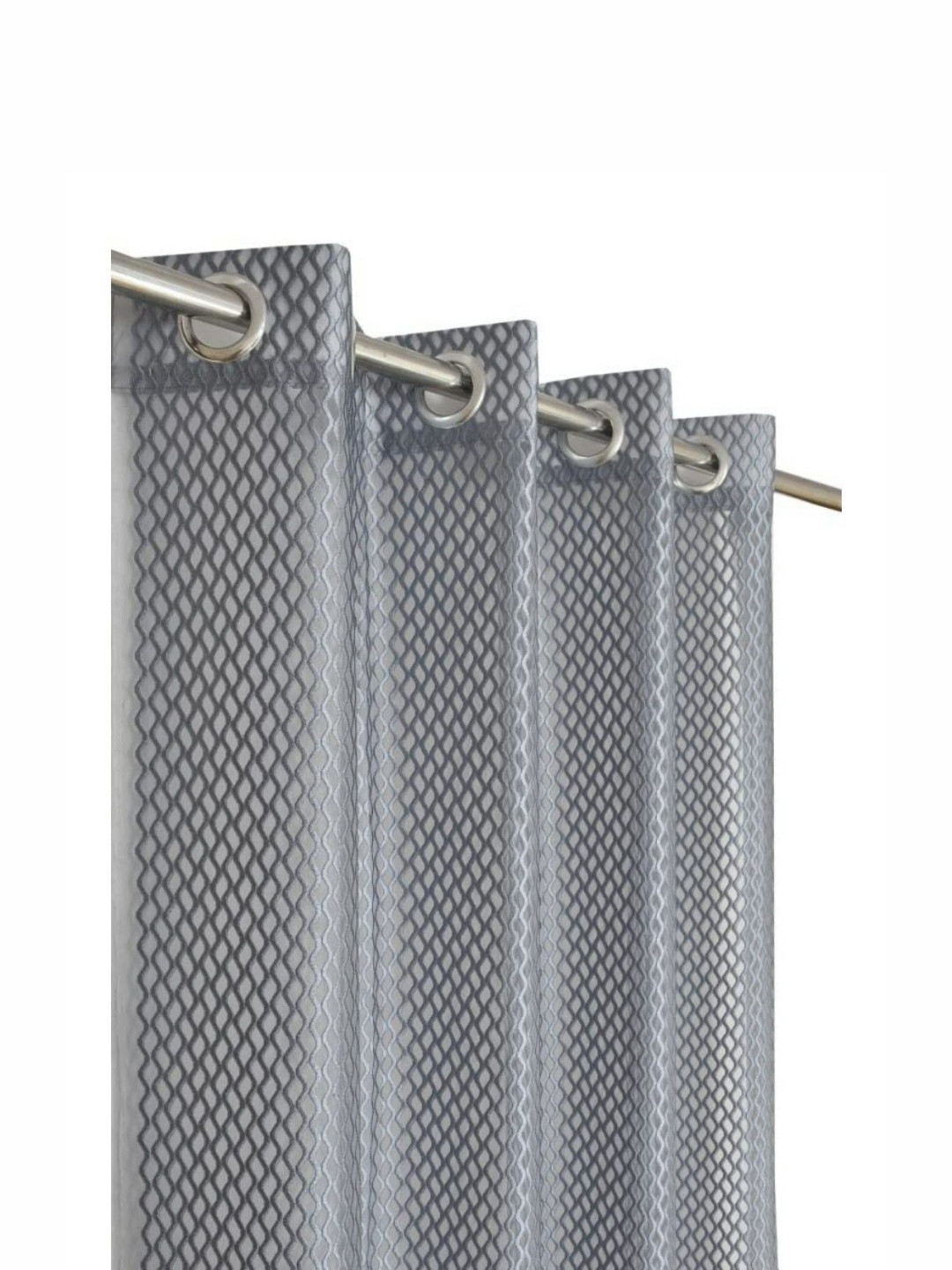 UrbanArts Grey Embroidered Sheer Window Curtain