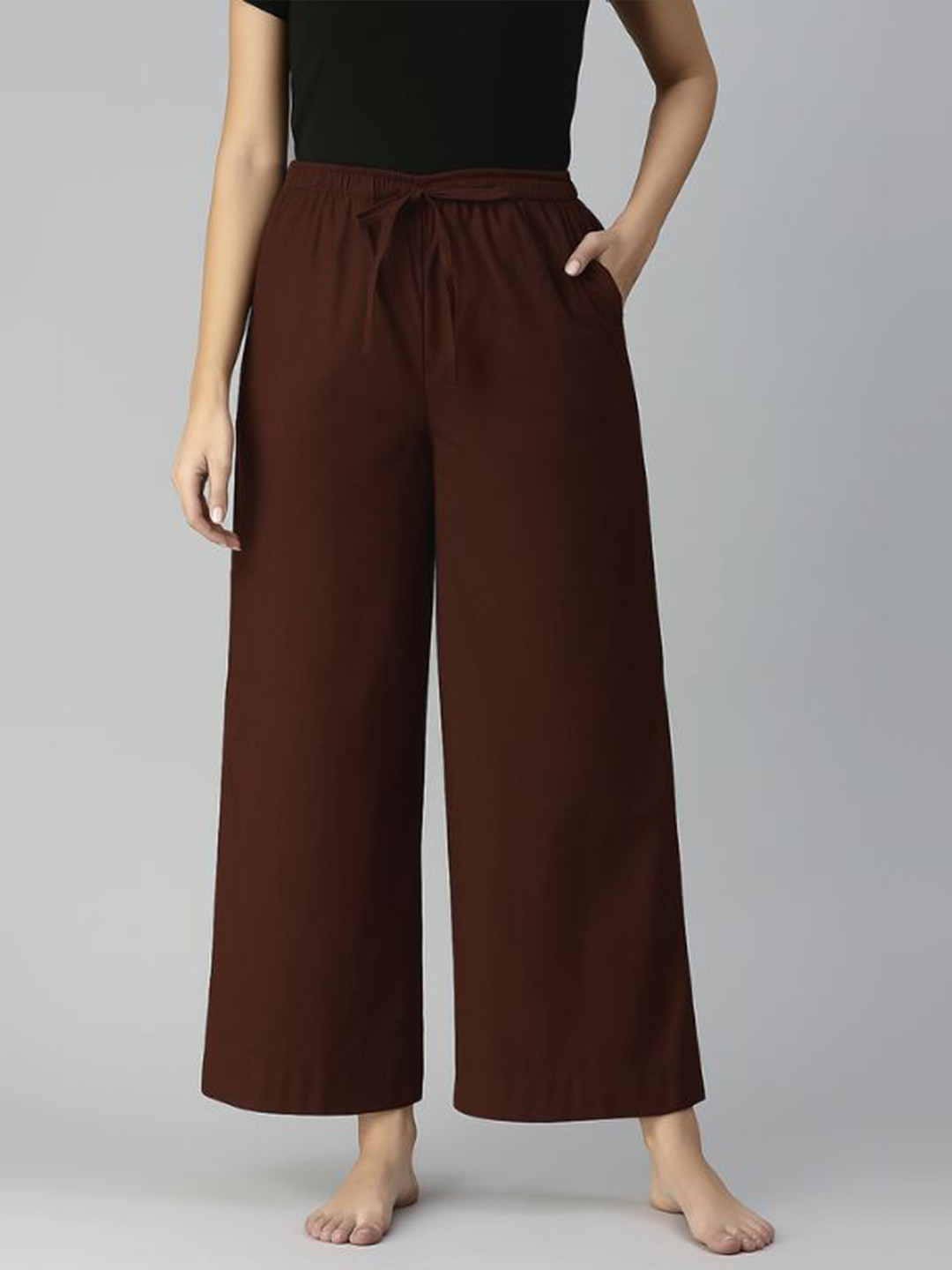 Bareblow Denim Wide Leg Cotton Palazzos