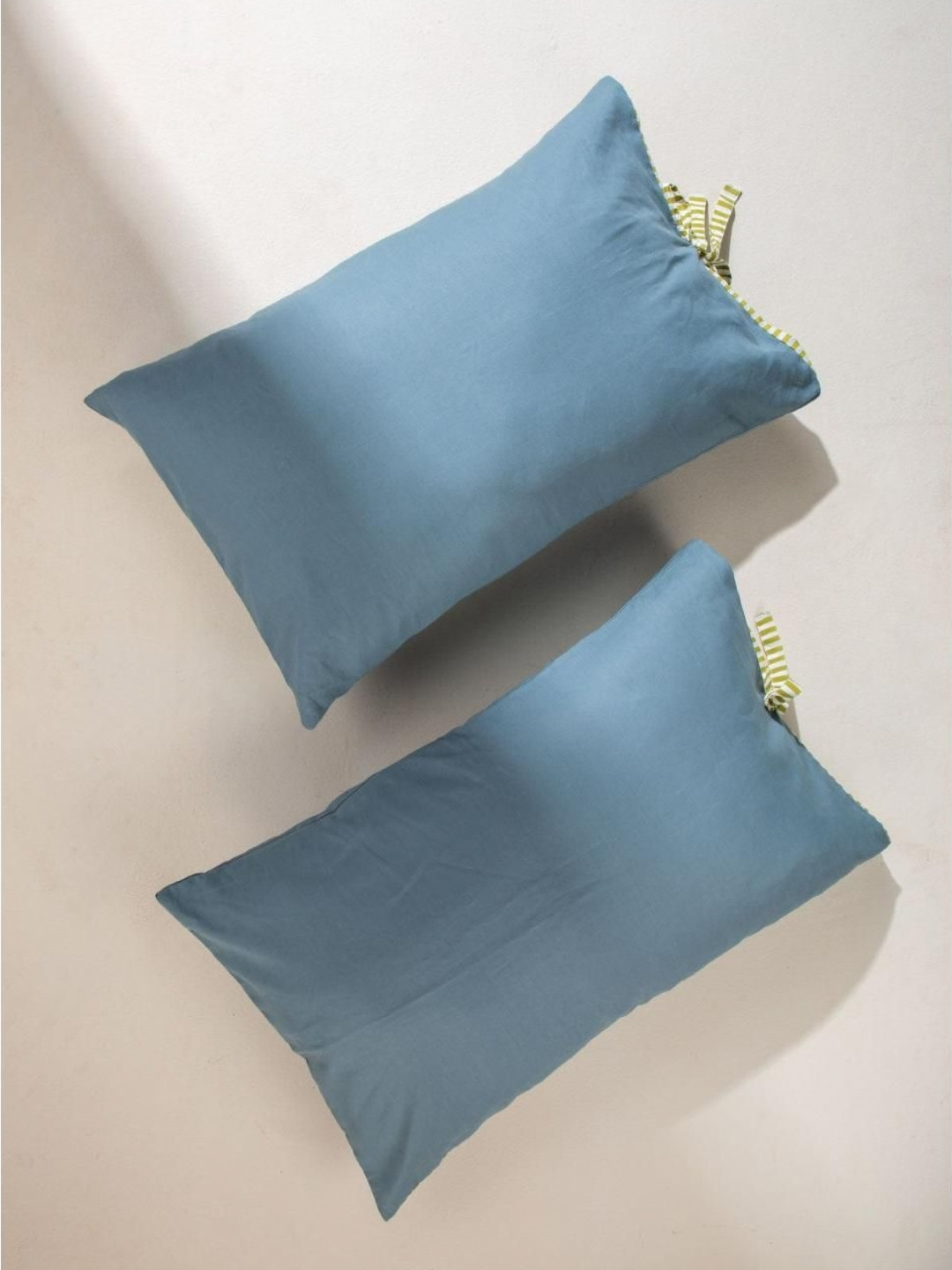 FREEDOM TREE Blue 2 Pieces Pure Cotton Rectangle Pillow Covers