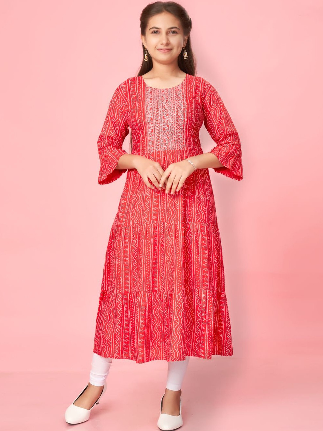 Muhuratam Girls Cotton A-Line Kurtas