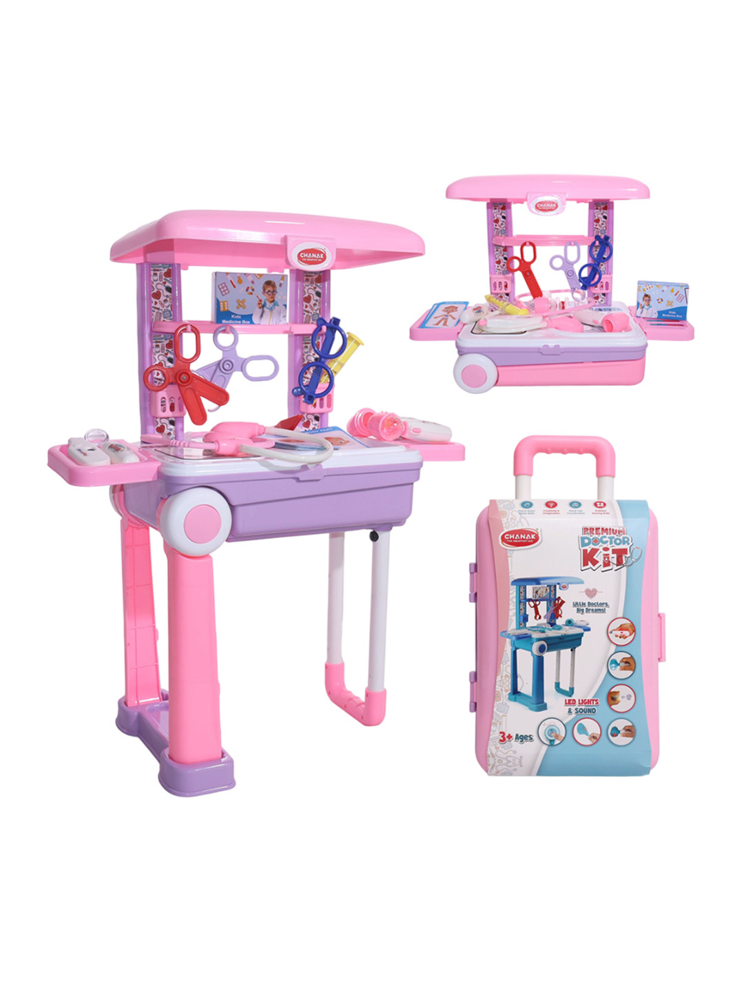 CHANAK Set Of 13 Doctor Kit With Pull & Push Trolley