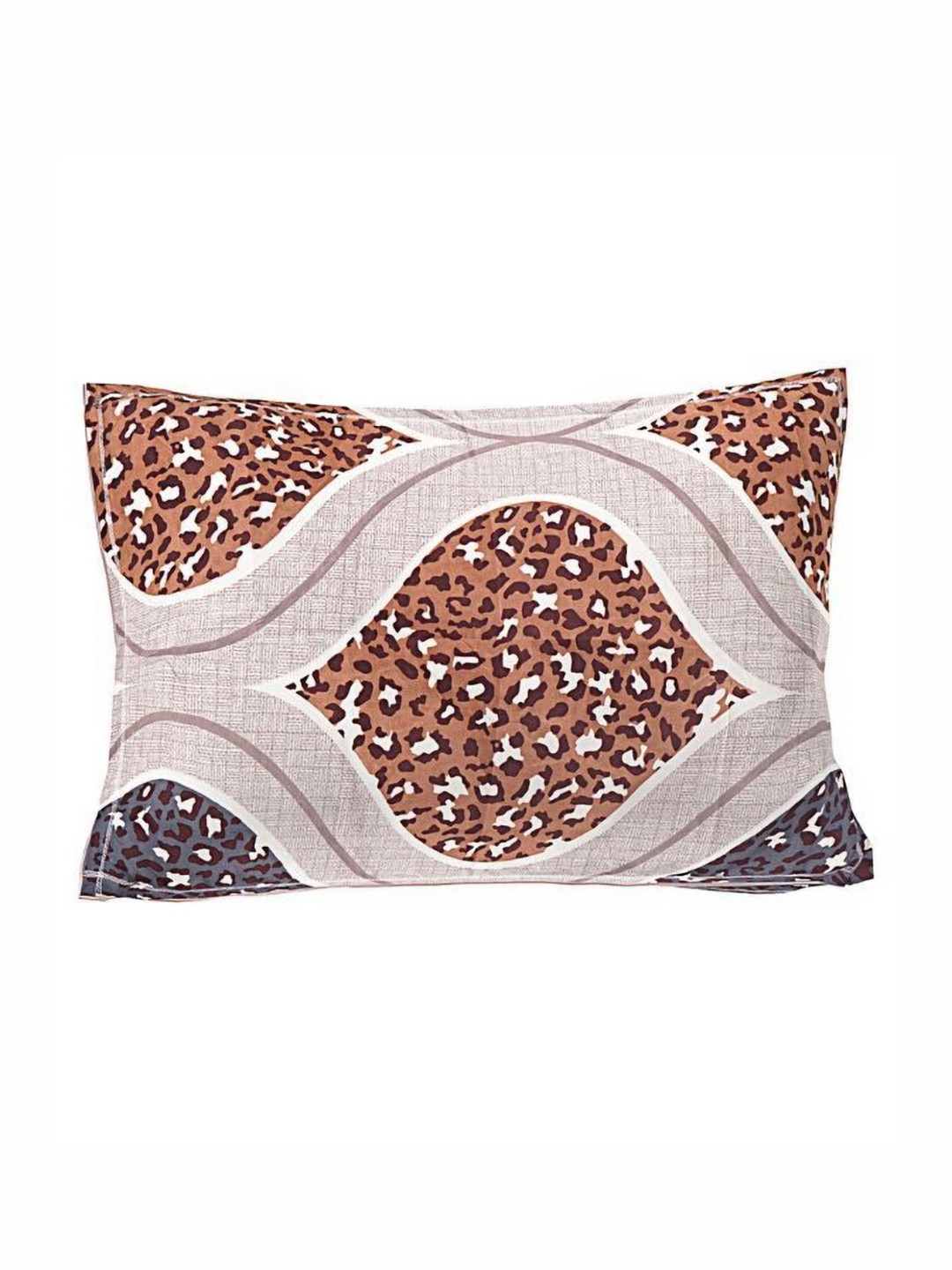 Aura Magenta & Brown Printed 250 TC Single Bedsheet Set 2.25 m x 2.5 m