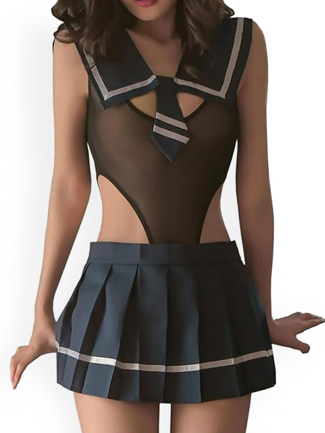 G Heist Sheer Solid Nightwear Baby Doll for Women