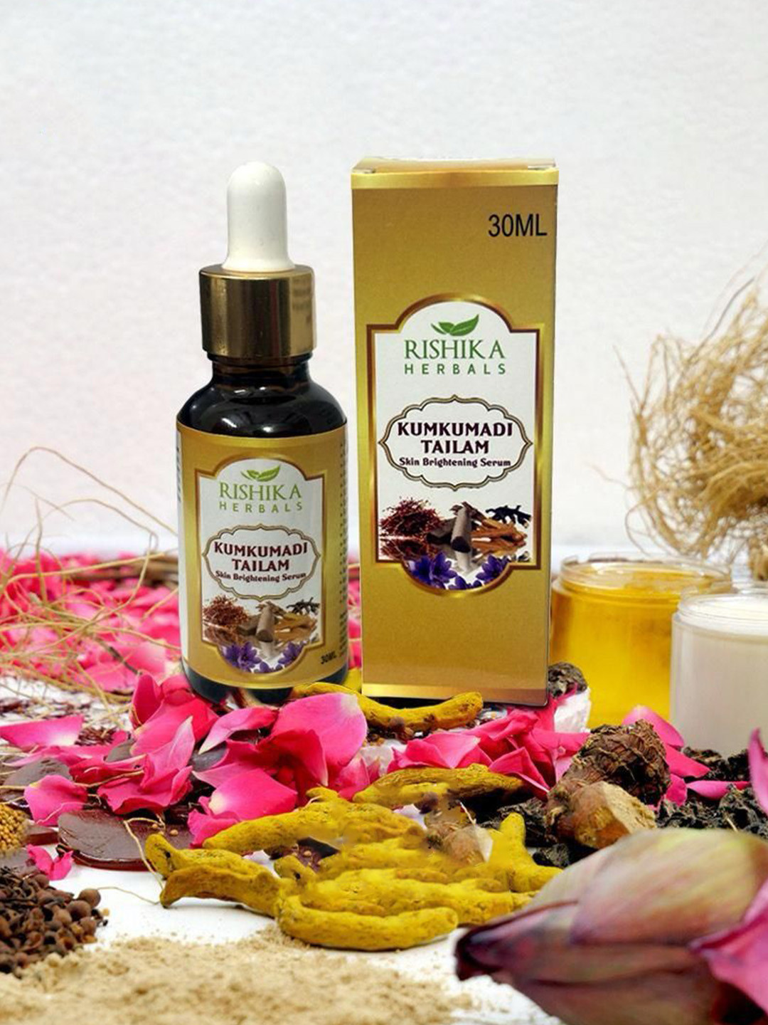 RISHIKAHERBALS Kumkumadi Tailam For Skin Brightening - 30 ml