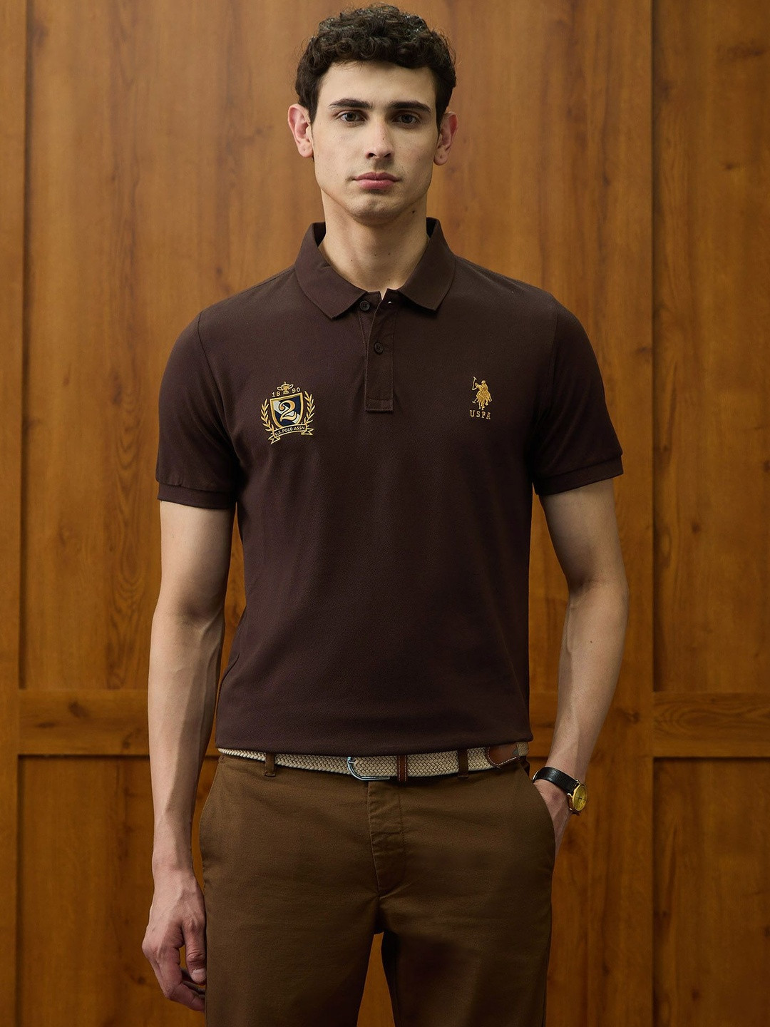 U.S. Polo Assn. Varsity Theatre Polo Collar Short Sleeves Pure Cotton T-shirt