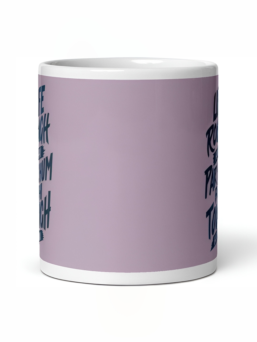 Mr UVD Lavender & Blue Typography Printed Ceramic Glossy Mug - 350 ml