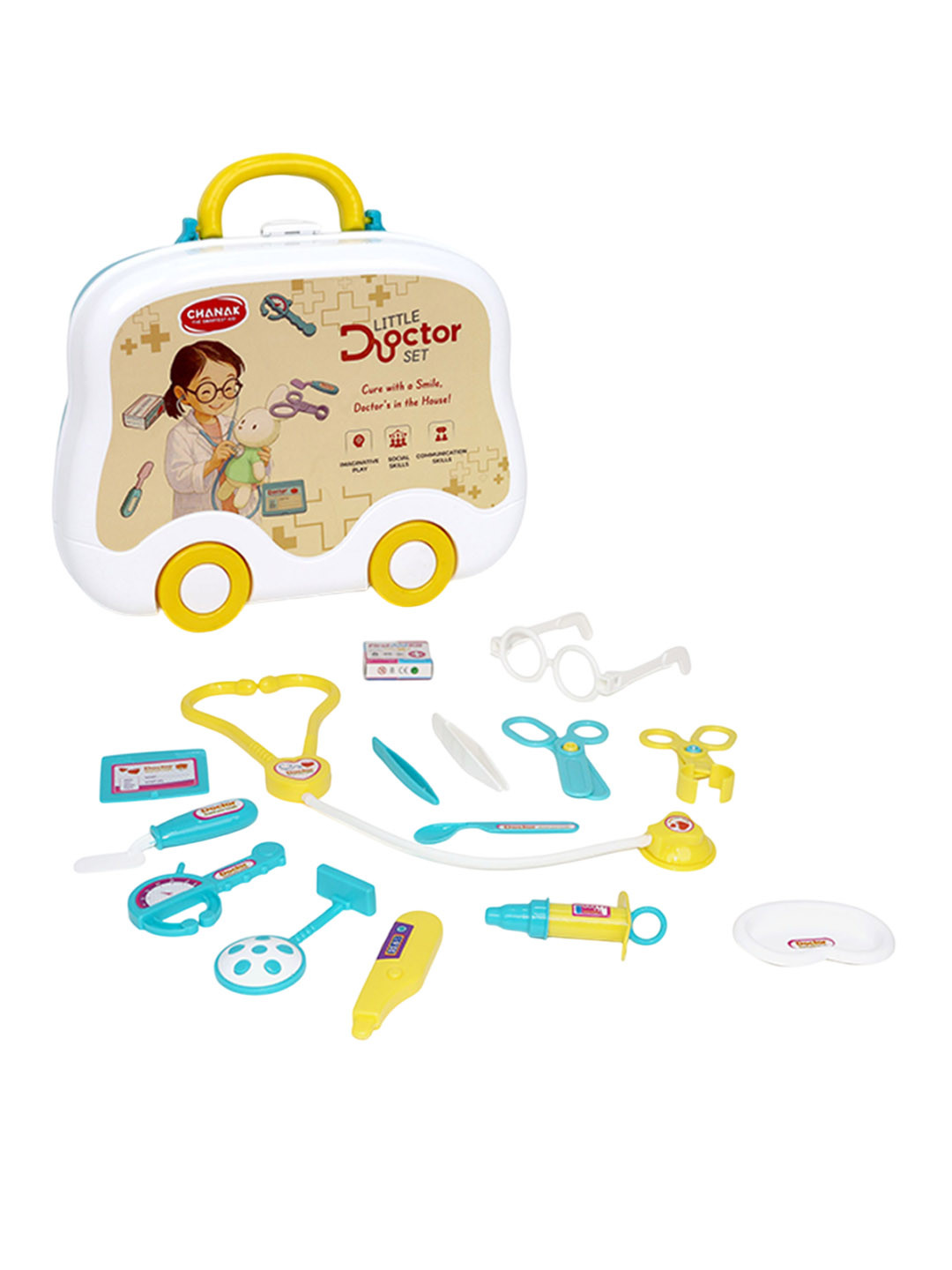 CHANAK Blue & Beige 15 Pieces Little Doctor Set With Suitcase