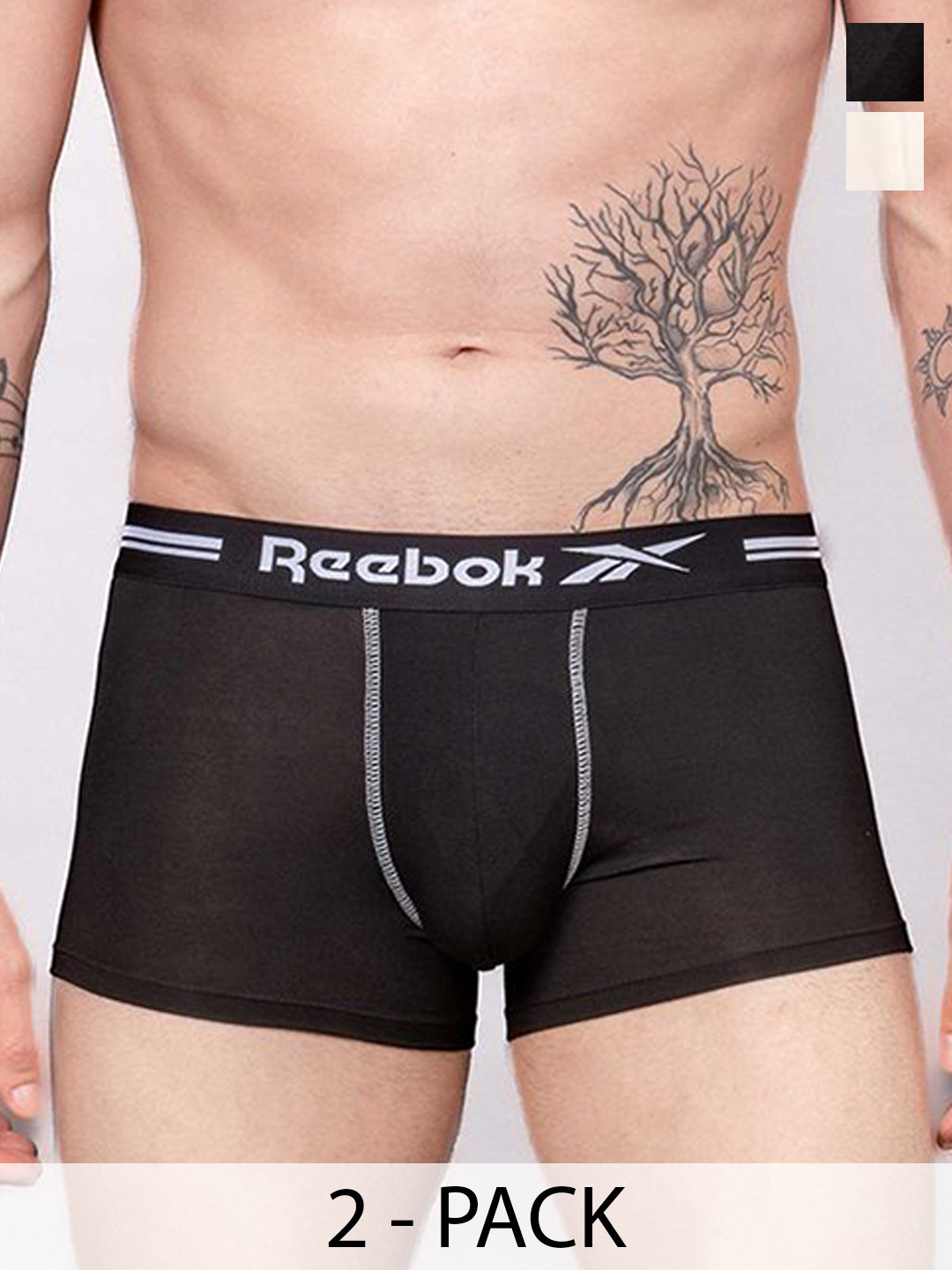 Reebok Pack Of 2 Mid Rise Basic Trunk