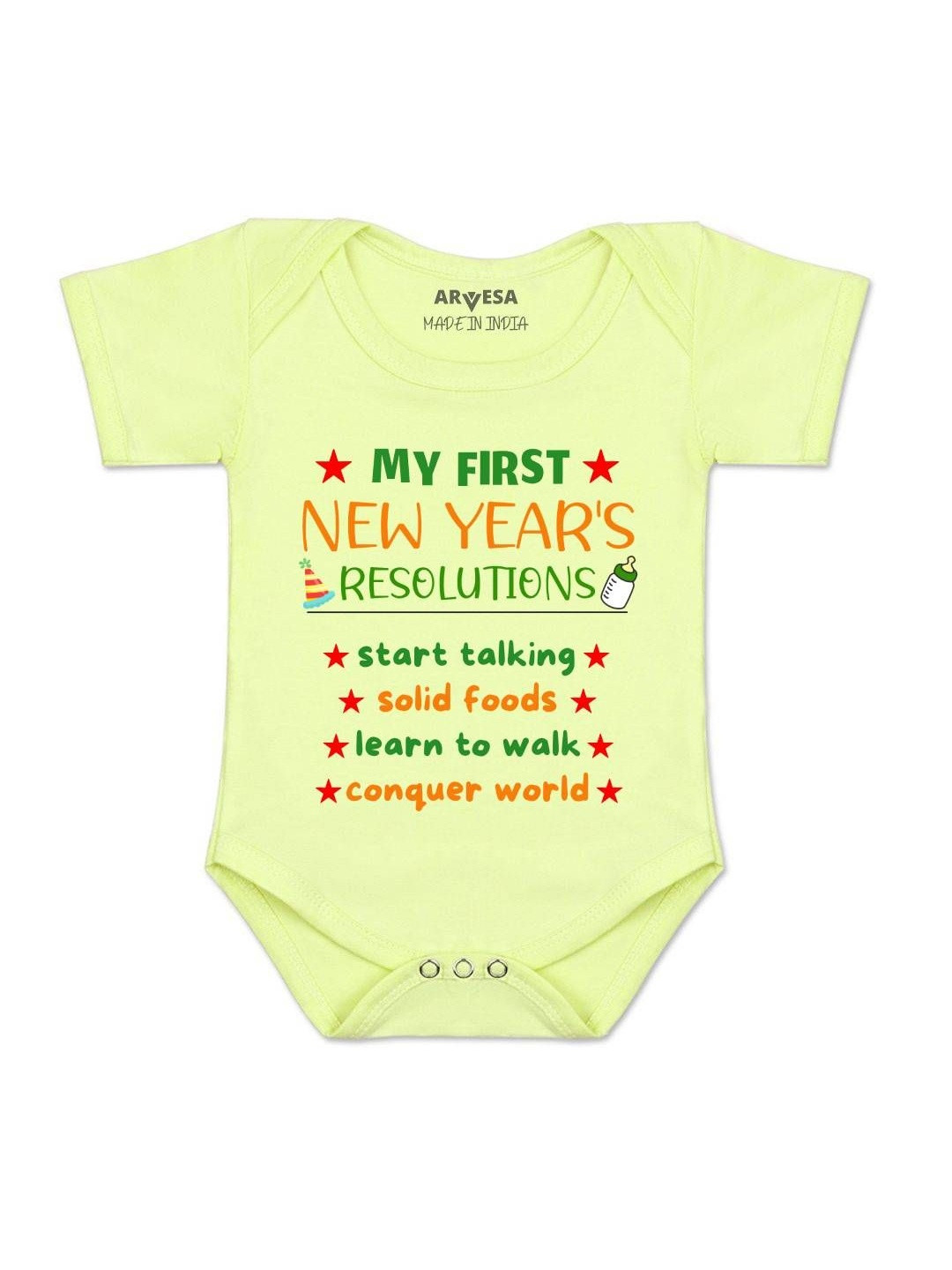 My First New Year Printed Romper