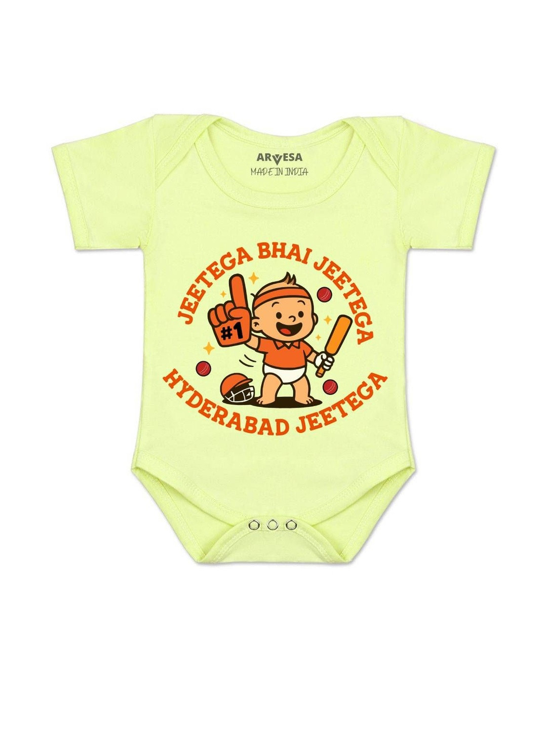 Jeetega Bhai Jeetega Hyderabad Jeetega Printed Romper