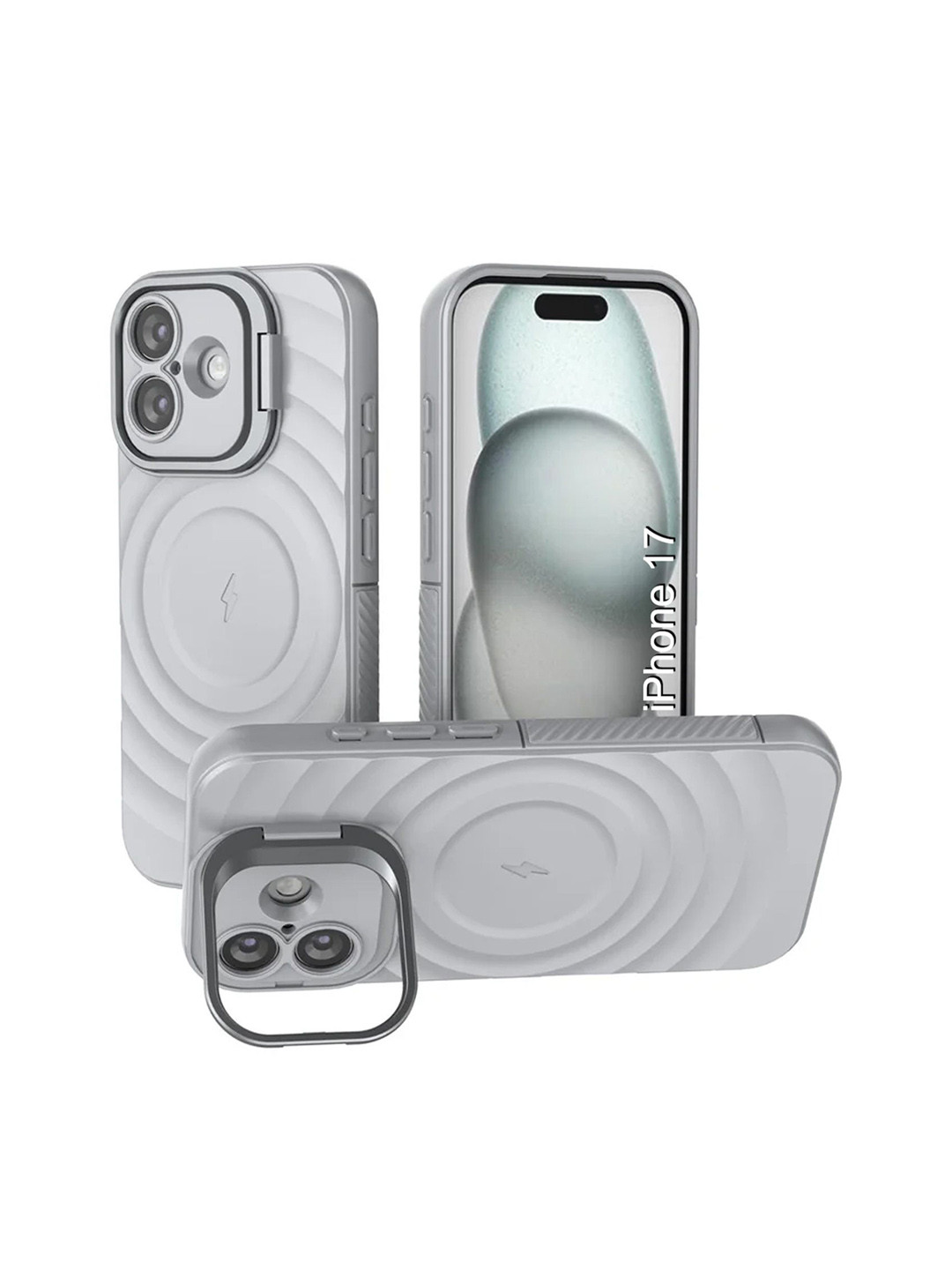 Luxury Kase Ripple Textured Rugged & Wireless Charging iPhone 17 Back Case