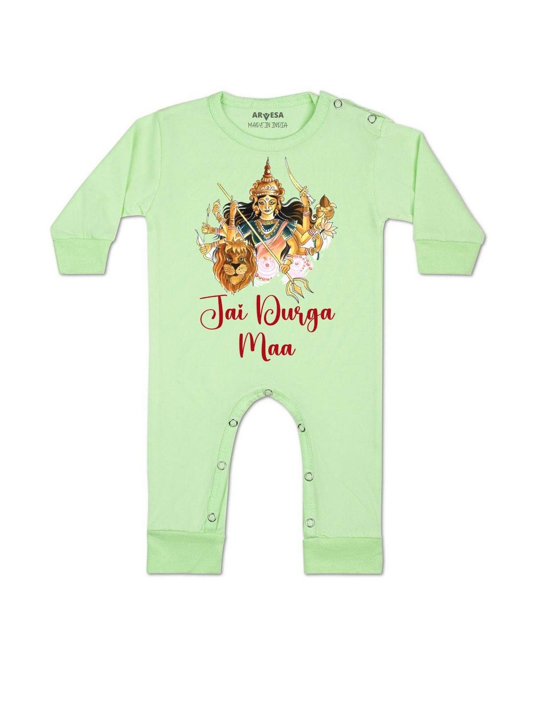 Jai Durga Maa Printed Baby Rompers