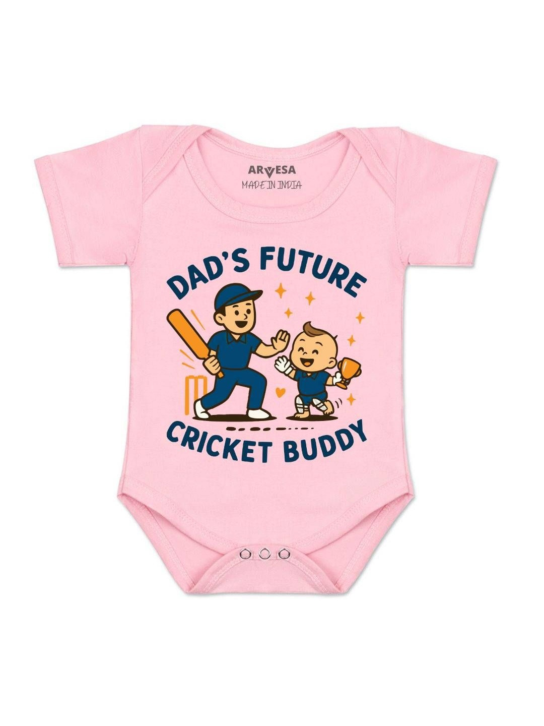 Dad's Future Cricket Buddy Printed Romper