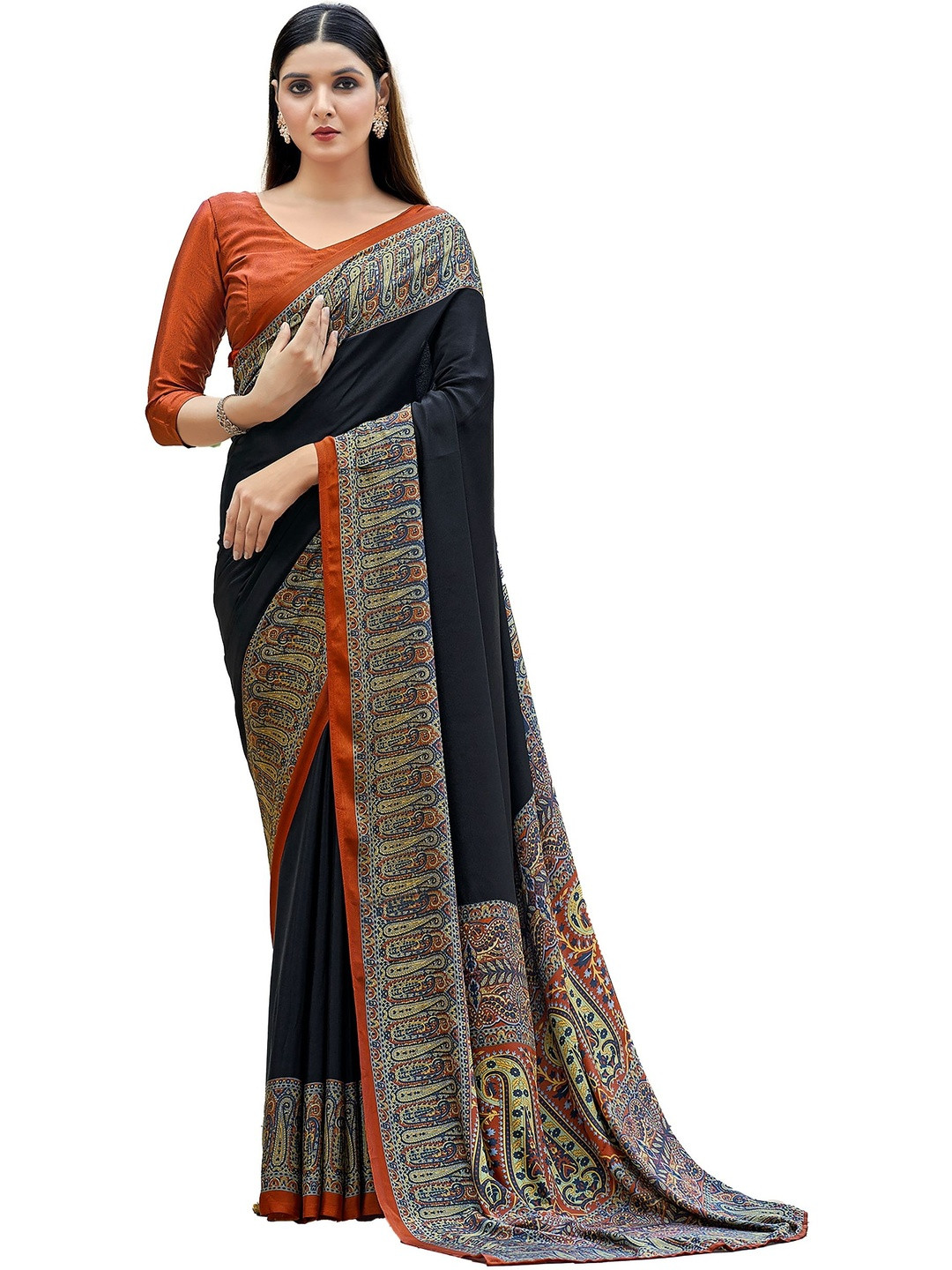 INDONIQ Paisley Art Silk Designer Saree