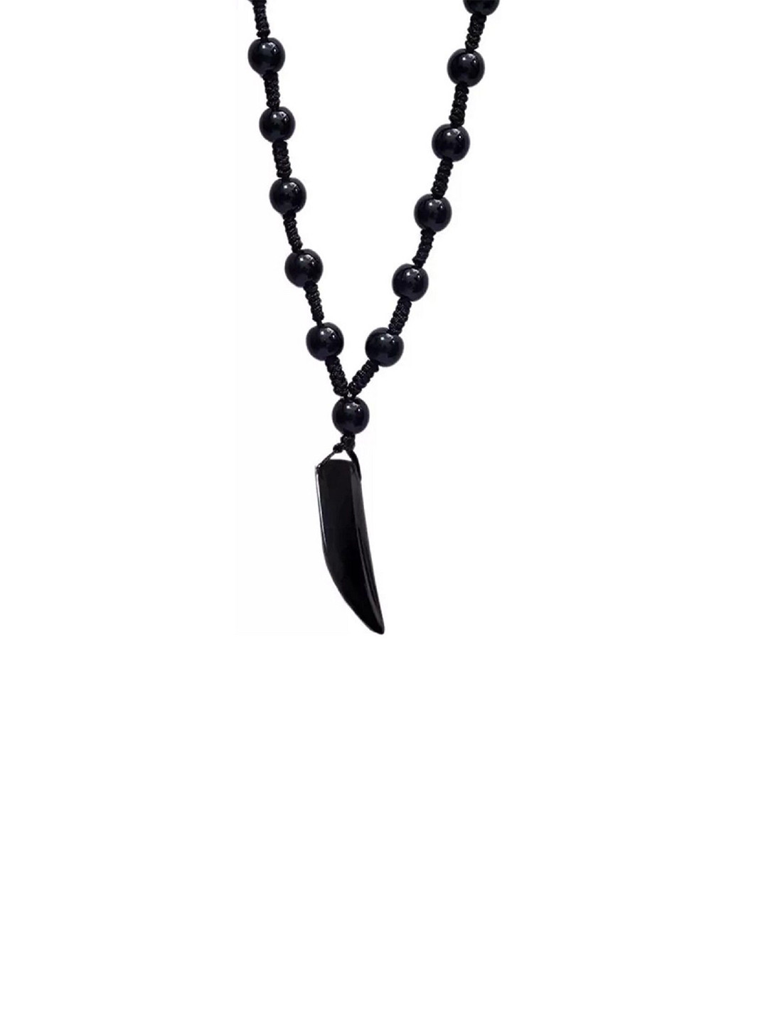 DELSEY Men Onyx Studded And Artificial Beaded Minimal Chain