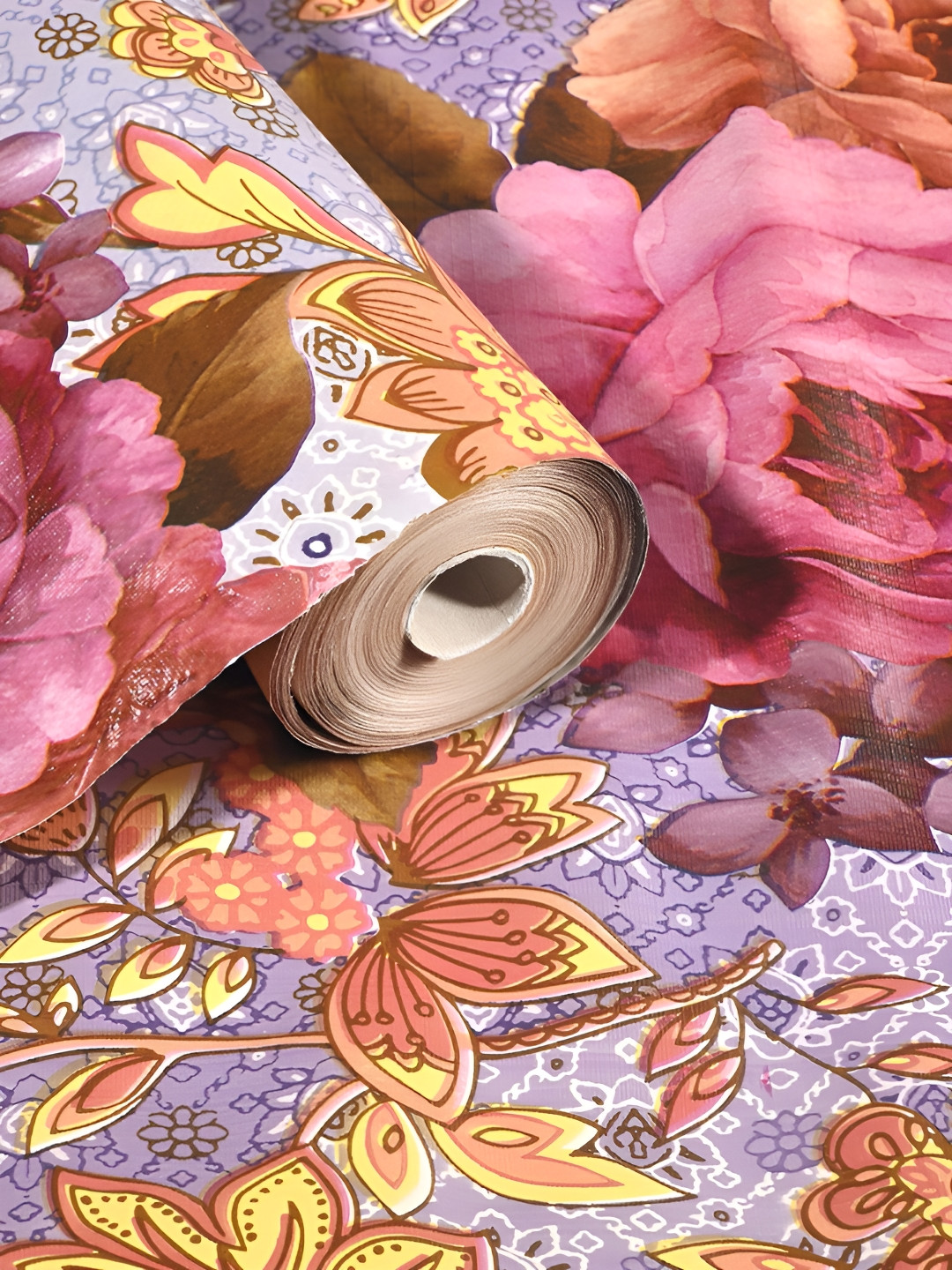 Aura Blue And Pink Printed Shelf Liner